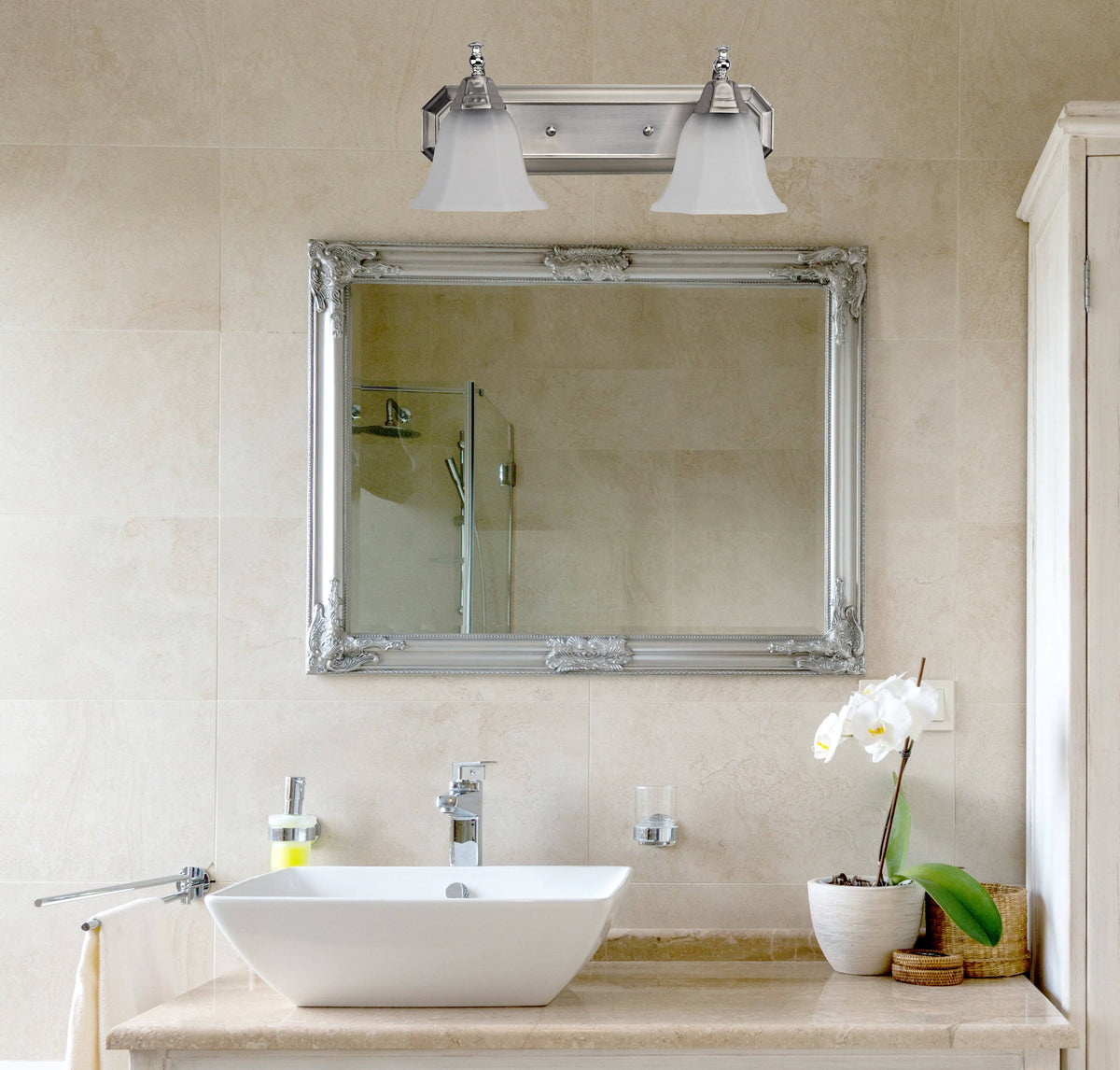 2 Light Vanity, Brushed Pewter R963