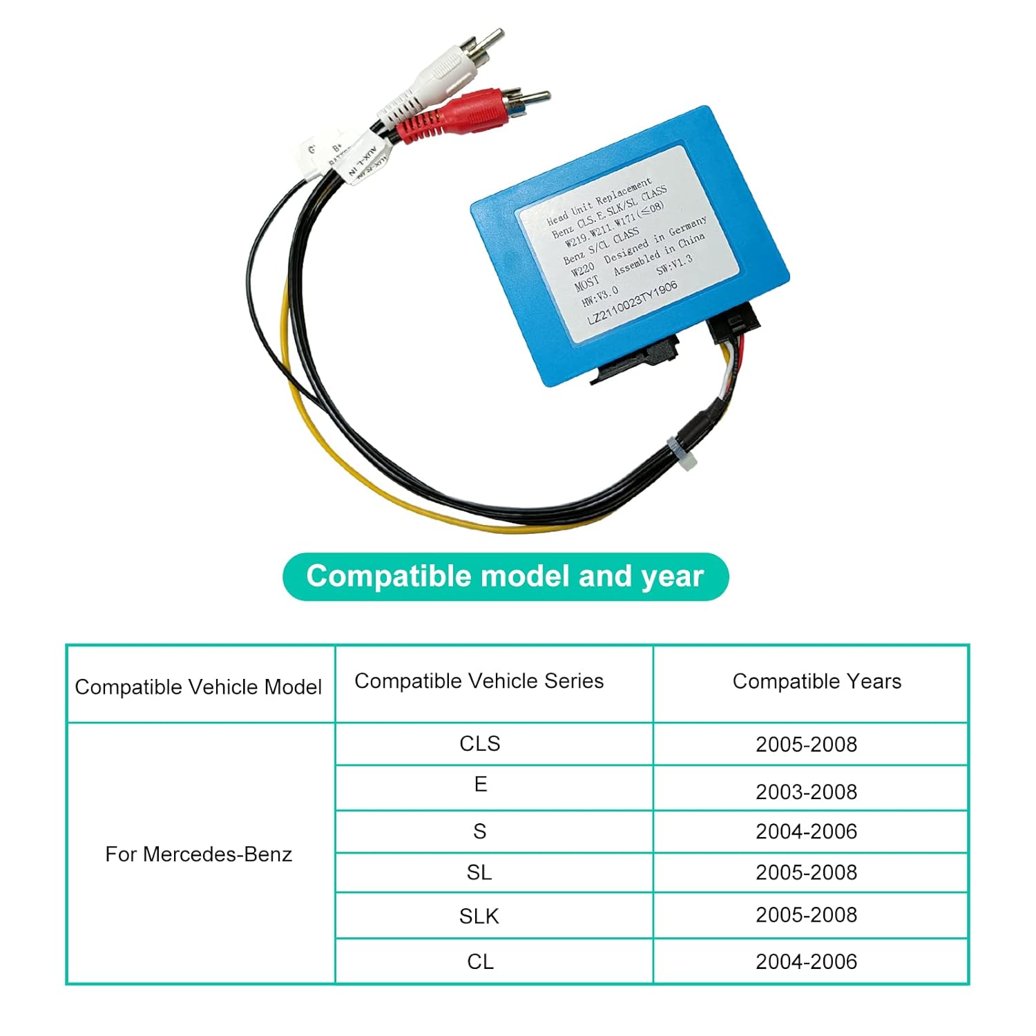 Fiber Optic Box Decoder for Head Unit Replacement Car Stereo Radio L827