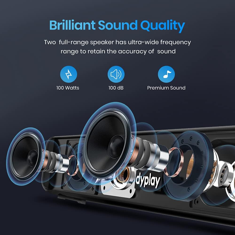 20-inch 100W 2.0 Channel Bluetooth 5.0 Soundbar, Pack of 2 G780484