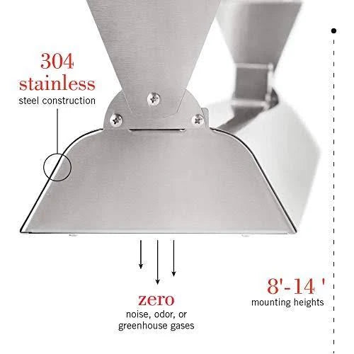 6,000 Watt Dual Element Electric Patio Heater, Stainless Steel F134697
