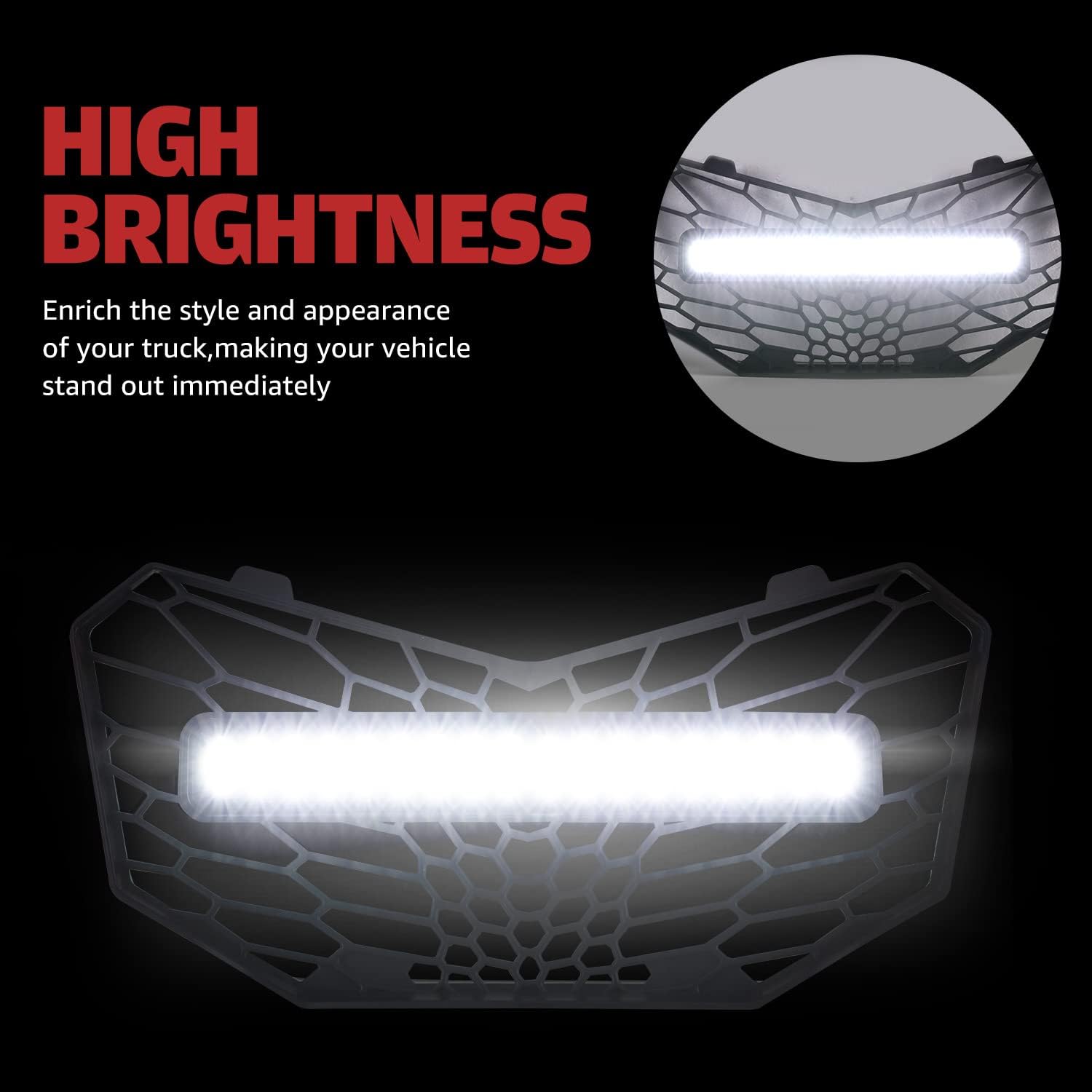 Front Mesh Grille with LED Backlight Light Bar for Can-Am Maverick Trail Sport Max 1000 800 R C318481