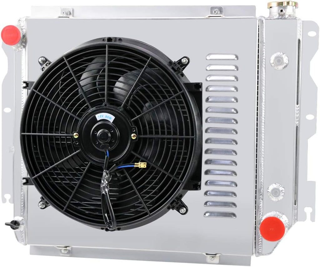 52MM 3 Row Core Aluminum Radiator with 16 Inches Fan Louver Shroud V338