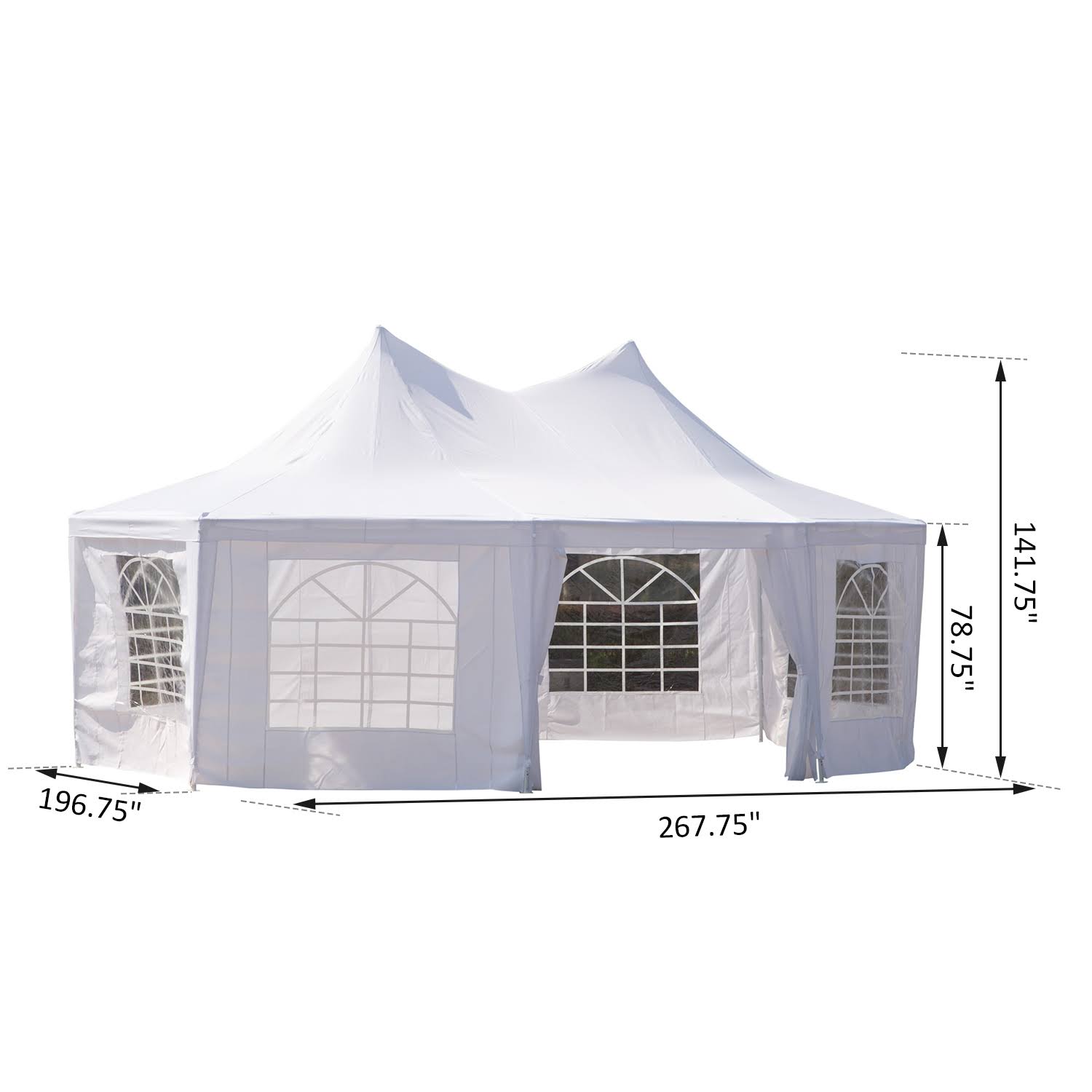 White Octagon 8-Wall Party Canopy Gazebo Tent F4932