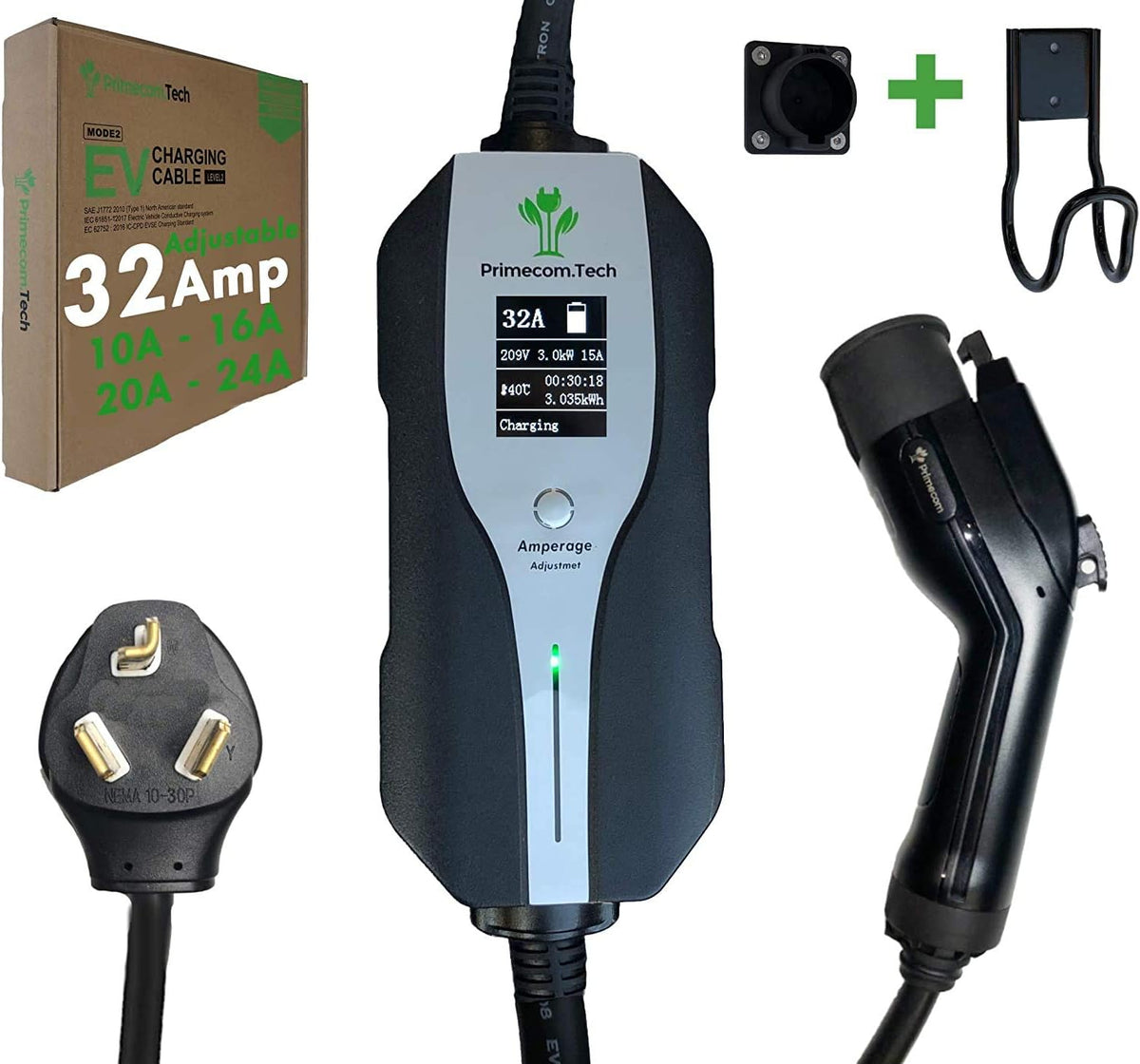 Level 2 Electric Vehicle Charger with 30Ft Cable A93738