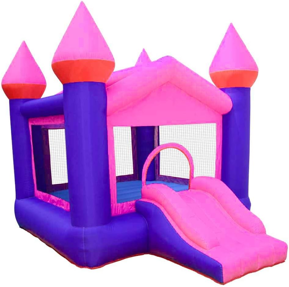 Inflatable Pink Bouncy Castle House with Air Blower W6939