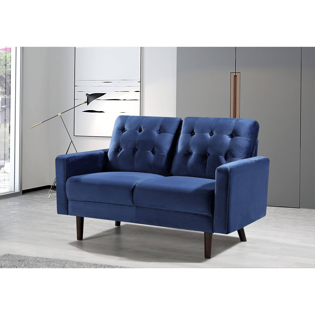 Grey Velvet Tufted Loveseat M76899