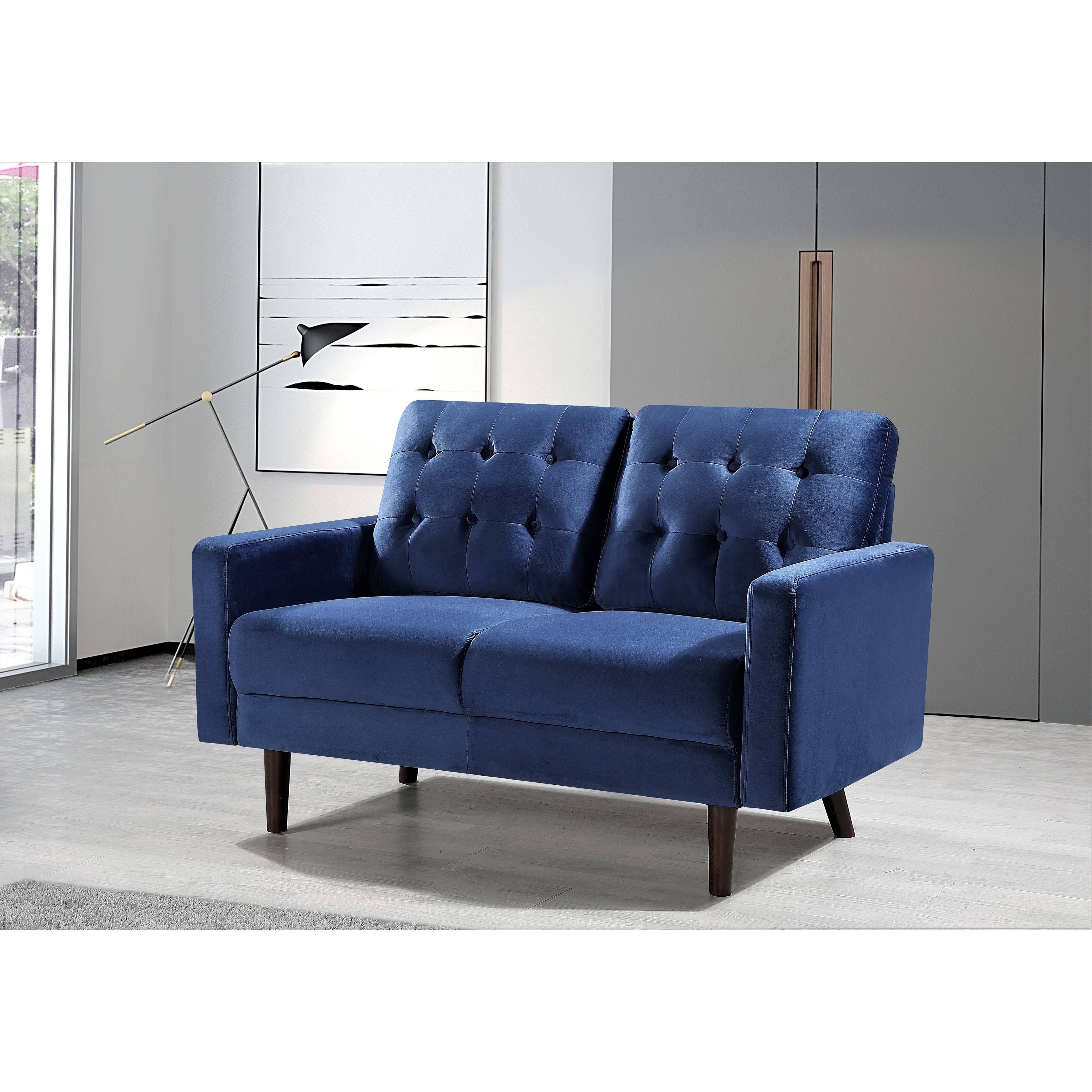 Grey Velvet Tufted Loveseat M76899