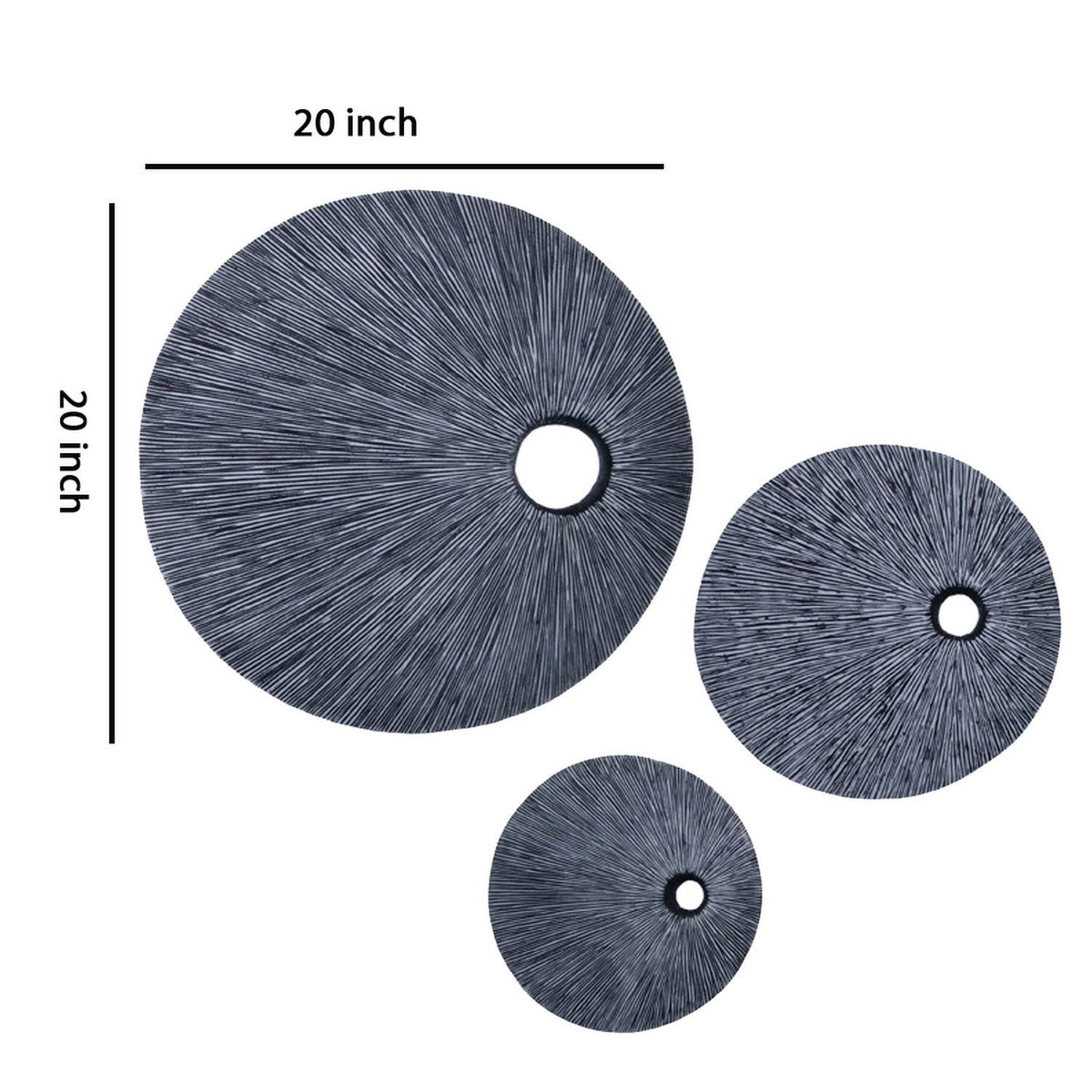 Medium Gray Round Sandstone Wall Decor N38976