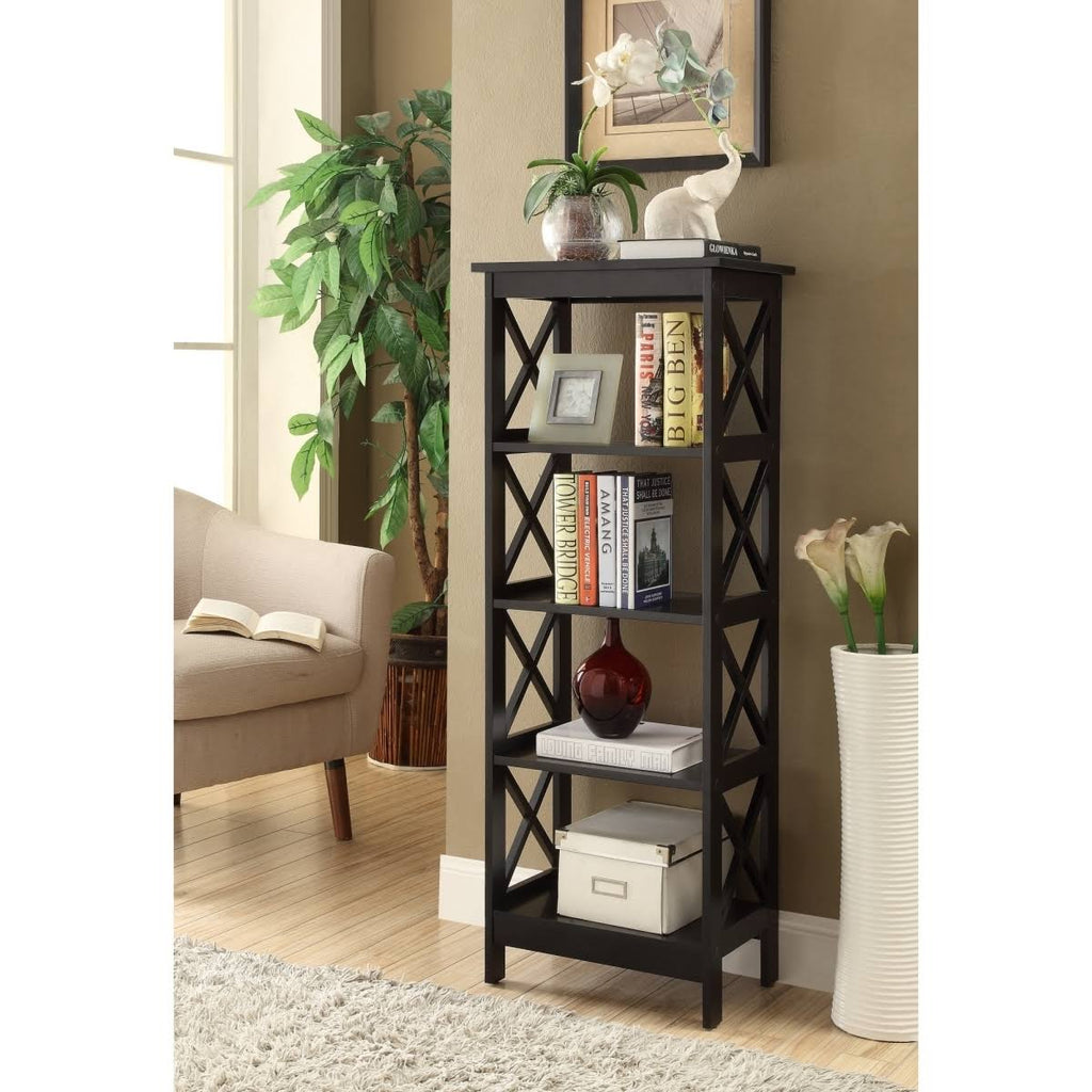 Black 4-Tier Bookcase Y535