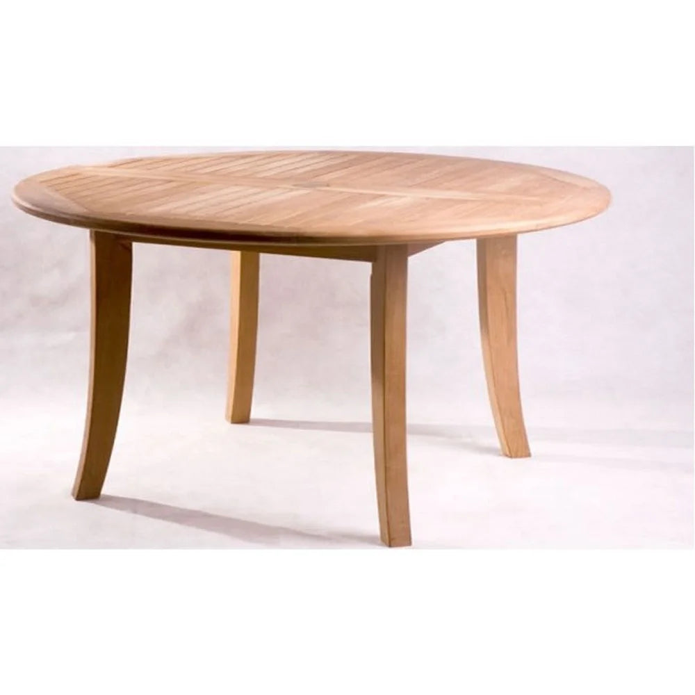 Teak 7 Pc 6 Seater Dining Set with 48" Round Table and 6 Stacking Arm Chairs Q203496