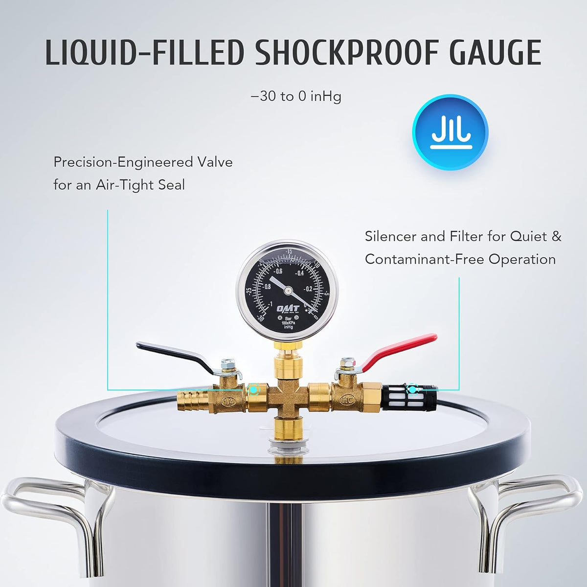 Vacuum Chamber Kit with 3.5cfm Pump, 1.5 Gallon, 38 Micron, 5.7L R4989
